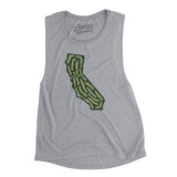 California Golf Course Women's Flowey Scoopneck Muscle Tank-Athletic Heather-Allegiant Goods Co. Vintage Sports Apparel