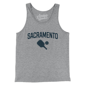 Sacramento Pickleball Men/Unisex Tank Top-Athletic Heather-Allegiant Goods Co. Vintage Sports Apparel