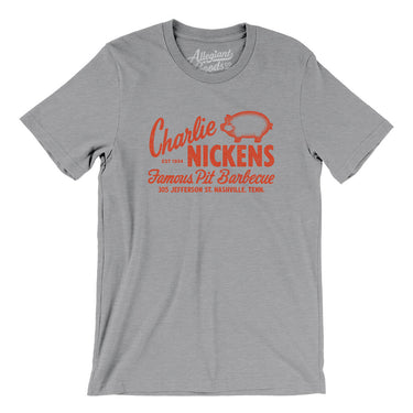 Charlie Nickens Famous Pit Barbecue Nashville in Athletic Heather Color