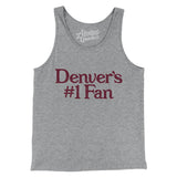 Denver's Number 1 Fan Men/Unisex Tank Top-Athletic Heather-Allegiant Goods Co. Vintage Sports Apparel