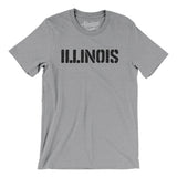 Illinois Military Stencil Men/Unisex T-Shirt-Athletic Heather-Allegiant Goods Co. Vintage Sports Apparel