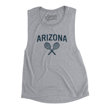 Arizona Tennis Women's Flowey Scoopneck Muscle Tank-Athletic Heather-Allegiant Goods Co. Vintage Sports Apparel