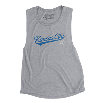 Kansas City Vintage Script Women's Flowey Scoopneck Muscle Tank-Allegiant Goods Co. Vintage Sports Apparel
