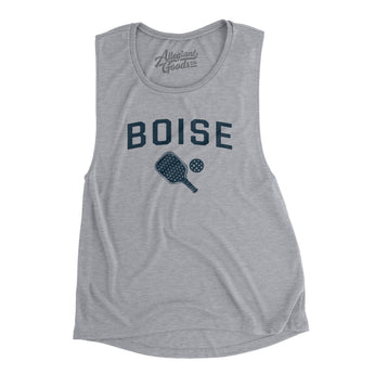 Boise Pickleball Women's Flowey Scoopneck Muscle Tank-Athletic Heather-Allegiant Goods Co. Vintage Sports Apparel