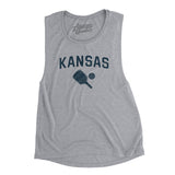 Kansas Pickleball Women's Flowey Scoopneck Muscle Tank-Athletic Heather-Allegiant Goods Co. Vintage Sports Apparel