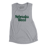 Nebraska Weed Women's Flowey Scoopneck Muscle Tank-Athletic Heather-Allegiant Goods Co. Vintage Sports Apparel
