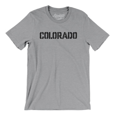 Colorado Military Stencil Men/Unisex T-Shirt-Athletic Heather-Allegiant Goods Co. Vintage Sports Apparel