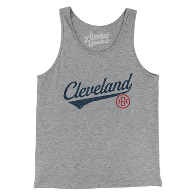 Cleveland Vintage Script Men/Unisex Tank Top-Athletic Heather-Allegiant Goods Co. Vintage Sports Apparel