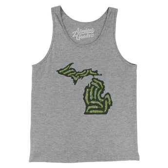 Michigan Golf Course Map Men/Unisex Tank Top-Athletic Heather-Allegiant Goods Co. Vintage Sports Apparel