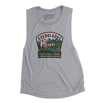 Everglades National Park Badge Women's Flowey Scoopneck Muscle Tank-Allegiant Goods Co. Vintage Sports Apparel