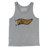 Pittsburgh Pennant Men/Unisex Tank Top-Athletic Heather-Allegiant Goods Co. Vintage Sports Apparel