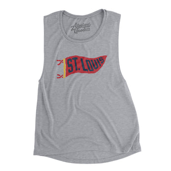 St Louis Pennant Women's Flowey Scoopneck Muscle Tank-Allegiant Goods Co. Vintage Sports Apparel