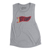 St Louis Pennant Women's Flowey Scoopneck Muscle Tank-Athletic Heather-Allegiant Goods Co. Vintage Sports Apparel