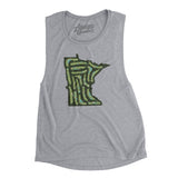 Minnesota Golf Course Women's Flowey Scoopneck Muscle Tank-Athletic Heather-Allegiant Goods Co. Vintage Sports Apparel