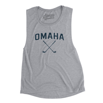 Omaha Golf Women's Flowey Scoopneck Muscle Tank-Athletic Heather-Allegiant Goods Co. Vintage Sports Apparel