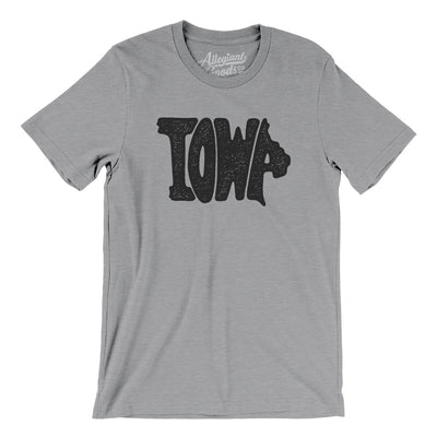 Iowa State Shape Text Men/Unisex T-Shirt-Athletic Heather-Allegiant Goods Co. Vintage Sports Apparel