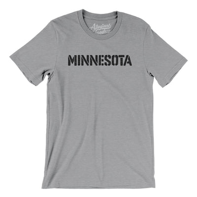 Minnesota Military Stencil Men/Unisex T-Shirt-Athletic Heather-Allegiant Goods Co. Vintage Sports Apparel