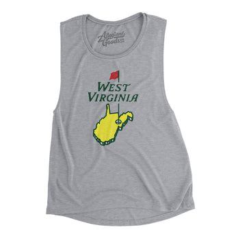 West Virginia Golf Women's Flowey Scoopneck Muscle Tank-Allegiant Goods Co. Vintage Sports Apparel