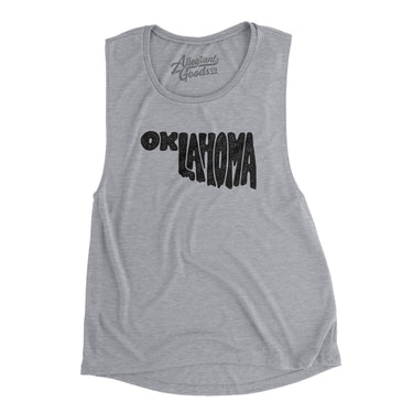 Oklahoma State Shape Text Women's Flowey Scoopneck Muscle Tank-Allegiant Goods Co. Vintage Sports Apparel
