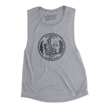 Alabama State Quarter Women's Flowey Scoopneck Muscle Tank-Allegiant Goods Co. Vintage Sports Apparel