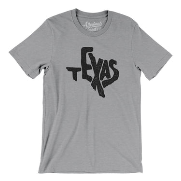 Texas State Shape Text Men/Unisex T-Shirt-Allegiant Goods Co. Vintage Sports Apparel