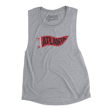 Atlanta Pennant Women's Flowey Scoopneck Muscle Tank-Allegiant Goods Co. Vintage Sports Apparel