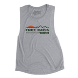 Fort Davis Mountain Sunset Women's Flowey Scoopneck Muscle Tank-Athletic Heather-Allegiant Goods Co. Vintage Sports Apparel
