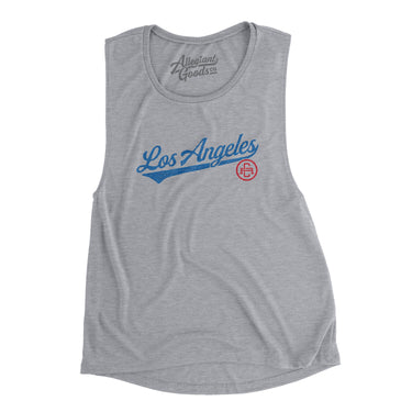 Los Angeles Vintage Script Women's Flowey Scoopneck Muscle Tank-Allegiant Goods Co. Vintage Sports Apparel