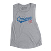 Chicago Vintage Script Women's Flowey Scoopneck Muscle Tank-Athletic Heather-Allegiant Goods Co. Vintage Sports Apparel