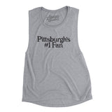 Pittsburgh's Number 1 Fan Women's Flowey Scoopneck Muscle Tank-Athletic Heather-Allegiant Goods Co. Vintage Sports Apparel