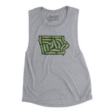 Iowa Golf Course Women's Flowey Scoopneck Muscle Tank-Athletic Heather-Allegiant Goods Co. Vintage Sports Apparel