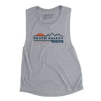 Death Valley Sunset Women's Flowey Scoopneck Muscle Tank-Athletic Heather-Allegiant Goods Co. Vintage Sports Apparel