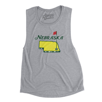 Nebraska Golf Women's Flowey Scoopneck Muscle Tank-Allegiant Goods Co. Vintage Sports Apparel