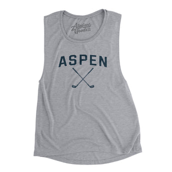 Aspen Golf Women's Flowey Scoopneck Muscle Tank-Athletic Heather-Allegiant Goods Co. Vintage Sports Apparel
