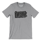 Pennsylvania State Shape Text Men/Unisex T-Shirt-Allegiant Goods Co. Vintage Sports Apparel