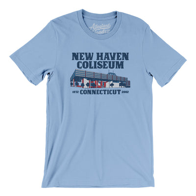 New Haven Coliseum Men/Unisex T-Shirt-Baby Blue-Allegiant Goods Co. Vintage Sports Apparel