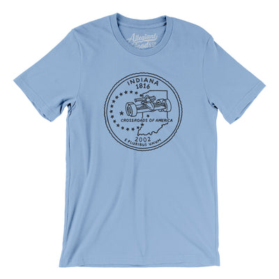 Indiana State Quarter Men/Unisex T-Shirt-Baby Blue-Allegiant Goods Co. Vintage Sports Apparel