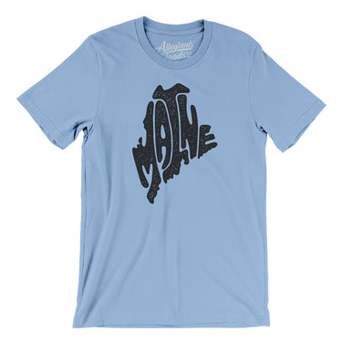 Maine State Shape Text Men/Unisex T-Shirt-Allegiant Goods Co. Vintage Sports Apparel