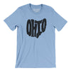 Ohio State Shape Text Men/Unisex T-Shirt-Baby Blue-Allegiant Goods Co. Vintage Sports Apparel