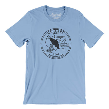 Louisiana State Quarter Men/Unisex T-Shirt-Baby Blue-Allegiant Goods Co. Vintage Sports Apparel
