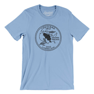 Louisiana State Quarter Men/Unisex T-Shirt-Baby Blue-Allegiant Goods Co. Vintage Sports Apparel