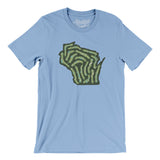 Wisconsin Golf Course Map Men/Unisex T-Shirt-Baby Blue-Allegiant Goods Co. Vintage Sports Apparel