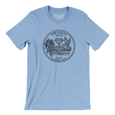 Arkansas State Quarter Men/Unisex T-Shirt-Baby Blue-Allegiant Goods Co. Vintage Sports Apparel