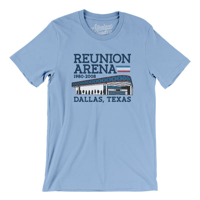 Reunion Arena Men/Unisex T-Shirt-Baby Blue-Allegiant Goods Co. Vintage Sports Apparel
