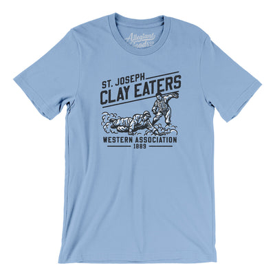 St Joseph Clay Eaters Men/Unisex T-Shirt-Baby Blue-Allegiant Goods Co. Vintage Sports Apparel