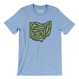 Ohio Golf Course Map Men/Unisex T-Shirt-Baby Blue-Allegiant Goods Co. Vintage Sports Apparel