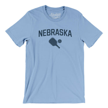 Nebraska Pickleball Men/Unisex T-Shirt-Baby Blue-Allegiant Goods Co. Vintage Sports Apparel