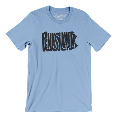 Pennsylvania State Shape Text Men/Unisex T-Shirt-Allegiant Goods Co. Vintage Sports Apparel