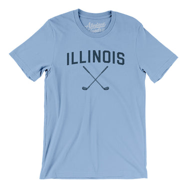Illinois Golf Men/Unisex T-Shirt-Baby Blue-Allegiant Goods Co. Vintage Sports Apparel