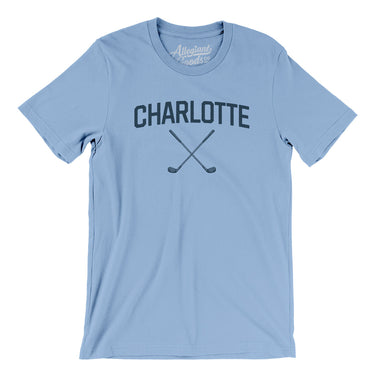 Charlotte Golf Men/Unisex T-Shirt-Baby Blue-Allegiant Goods Co. Vintage Sports Apparel